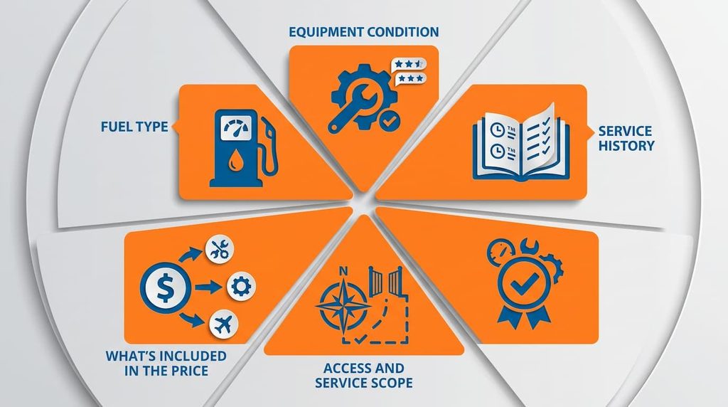 Five factors affecting furnace tune-up cost: fuel type, equipment condition, service history, access, and price inclusions